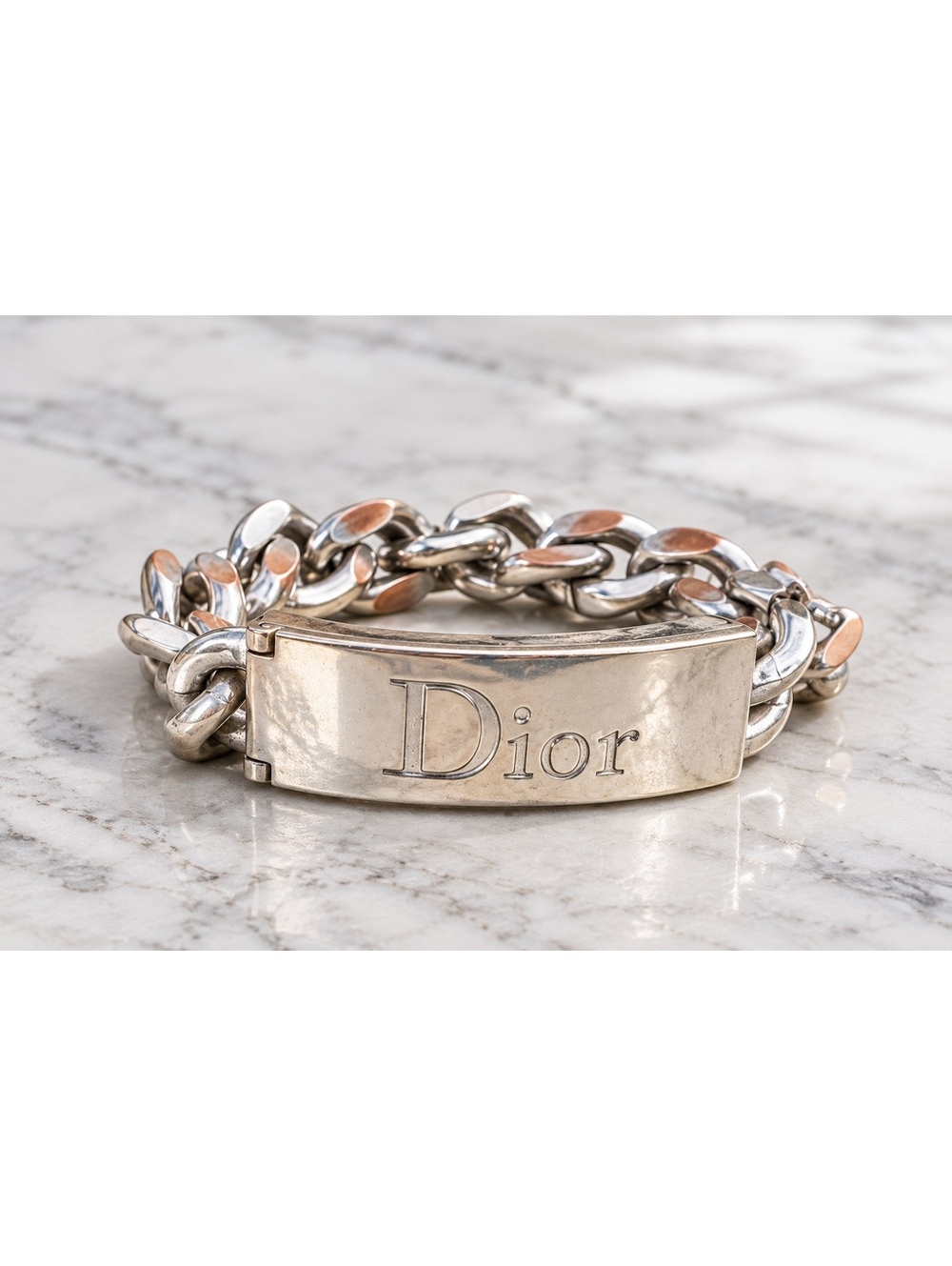 Vintage collectible Dior Y2K Silver Lip Gloss Bracelet 2006 Chain Locket